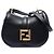 Borsa a tracolla Fendi Nano Leather FF C mon nera Nero