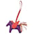 Chaveiro Hermès Milo em pele de cordeiro e Swift Grigri Rodeo Pegase Bag Charm PM Roxo  - vista 1