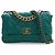Borsa a patta 19 in agnello verde Chanel Large