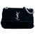 Borsa a tracolla Small Velvet Monogram West Hollywood blu Saint Laurent