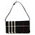 Borsa a tracolla in lana con frange Burberry Exploded Check nera Nero