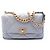 Borsa a patta 19 in agnello grigio Chanel Medium