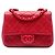 Borsa a tracolla Chanel Mini Square Caviar Incognito Flap rossa Rosso