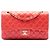 Borsa a tracolla Chanel Medium Classic Lambskin Double Flap Arancione