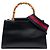 Pequena bolsa de couro preta Gucci Bamboo Nymphaea Web Preto