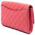 Clutch Chanel trapuntata in caviar rosa con borsa a tracolla con catena - vista 2