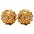Orecchini a clip Chanel CC placcati oro e perle finte dorate D'oro