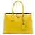 Tote doppio in pelle Saffiano giallo Prada