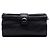 Clutch Chanel in pelle d'agnello nera con emblema Globe Nero