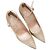 Escarpins à bout pointu et bride à la cheville à paillettes dorés Manolo Blahnik Taille 40 - vue 2