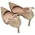 Escarpins à bout pointu et bride à la cheville à paillettes dorés Manolo Blahnik Taille 40 - vue 3