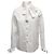 Top blanco Chanel de manga larga con lazo en el cuello y abotonado Talla FR 36