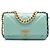 Wallet On Chain Grüner Chanel gesteppter Lammleder 19 Satchel mit Kette
