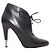 Schwarze Chanel Leder-Cap-Toe Stiefeletten mit Absatz Größe 41