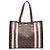 Burberry TB Monogram E Canvas Stripe Book Tote braun