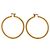 Orecchini a cerchio Chanel CC placcati oro con texture e chiusura a vite D'oro