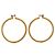 Orecchini a cerchio Chanel CC placcati oro con texture e chiusura a vite D'oro - vista 2