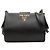 Borsa a tracolla Black Prada Saffiano and City Calf Light Frame Nero