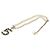Collana con pendente Chanel CC in ottone dorato No 5 con strass e perle finte D'oro