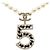 Collana con pendente Chanel CC in ottone dorato No 5 con strass e perle finte D'oro - vista 2