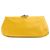 Clutch da sera Chanel in raso giallo con camelia di cristallo