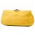 Clutch da sera Chanel in raso giallo con camelia di cristallo - vista 2