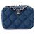 Borsa a tracolla camera case in denim con stampa CC blu Chanel