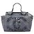Borsa Shopper Chanel CC in tela a righe blu