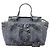 Borsa Shopper Chanel CC in tela a righe blu - vista 7