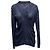 Hermès Top trasparente a maniche lunghe con scollo a V blu navy Hermes Taglia FR 38