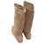 Tan Chanel Suede Knee-High Wedge Boots Size 38.5 Camel - view 3