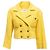 Blazer cruzado de tweed de algodón amarillo Chanel Talla FR 34