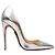 Décolleté a punta metallizzate argento Christian Louboutin Taglia 35.5