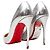 Décolleté a punta metallizzate argento Christian Louboutin Taglia 35.5 - vista 4