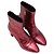 Red Saint Laurent Metallic Leather Pointed-Toe Ankle Boots Size 36 - view 2