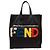 Borsa Tote Fendi in nylon con scritta Black & Multicolor
