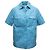 Camicia a maniche corte in nylon blu Fendi con stampa Zucca e bottoni Size IT 36