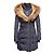 Abrigo puffer con capucha y ribete de pelo Mackage azul marino y marrón Talla US M - vista 2