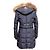 Abrigo puffer con capucha y ribete de pelo Mackage azul marino y marrón Talla US M - vista 4