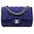 Borsa a tracolla Chanel Mini Rectangular Classic Tweed Single Flap Blu