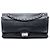 Cambon Borsa a tracolla Chanel Maxi Reissue 2.55 Double Flap in pelle di vitello goffrata nera Nero