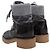 Grau & Schwarze Chanel gesteppte Wildleder- und Lederstiefel mit Cap-Toe Größe 36 - Ansicht 3