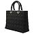 Borsa Lady Dior Large in denim nero cannage - vista 2