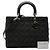 Borsa Lady Dior Large in denim nero cannage - vista 8
