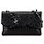 Chanel Choco Bar Schultertasche aus schwarzem Kalbsleder mit Camellia No. 5 CC