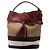 Borsa a secchiello Ashby con nappa e tela Mega Check marrone Burberry Medium