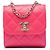 Clutch Chanel Mini in agnello trapuntato rosa con tracolla a catena Trendy CC