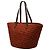 Borsa shopper Saint Laurent Medium Raffia Panier Basket marrone - vista 2