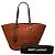 Borsa shopper Saint Laurent Medium Raffia Panier Basket marrone - vista 9