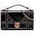 Borsa Diorama con manico e tracolla in vernice nero con borchie